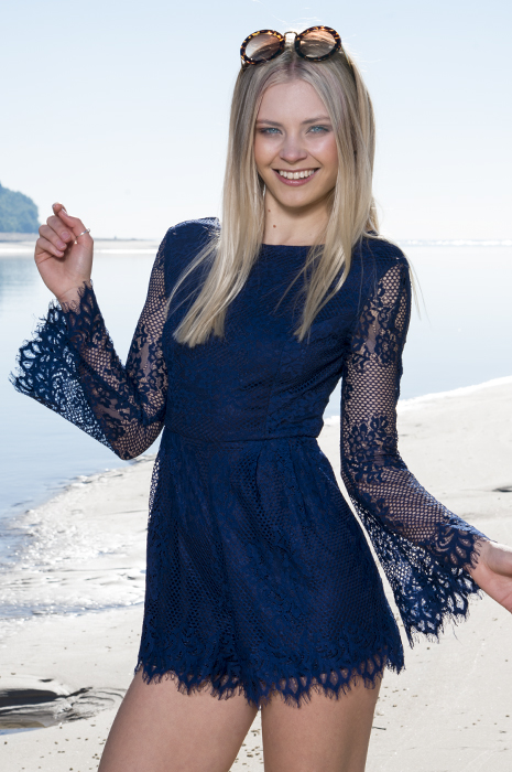 Navy sales lace playsuit